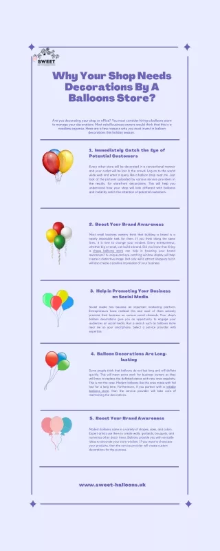Why Your Shop Needs Decorations By A Balloons Store