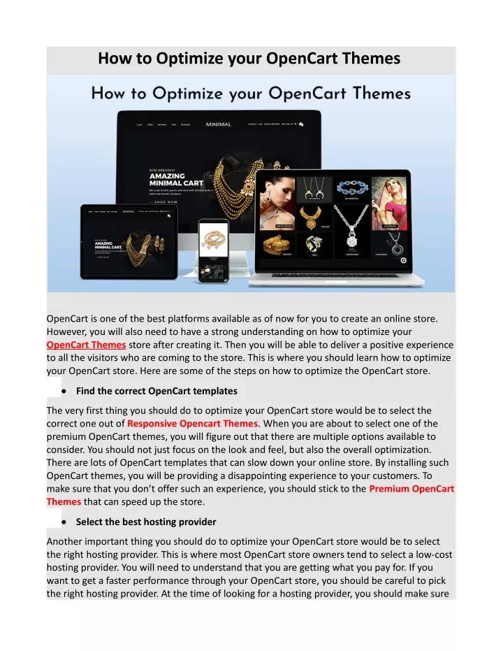 how to optimize your opencart themes