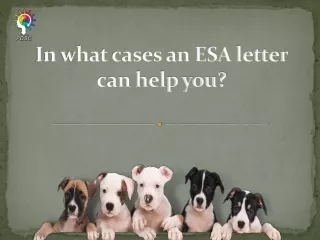 In what cases an ESA letter can help