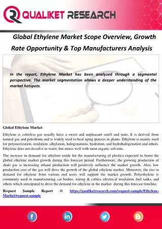 Ethylene Market Scope Overview, Growth Rate Opportunity & Top Manufacturers Analysis