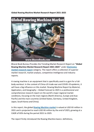 global rowing machine market research report 2021