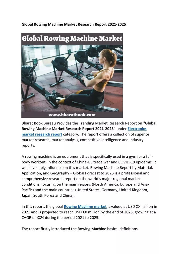 global rowing machine market research report 2021