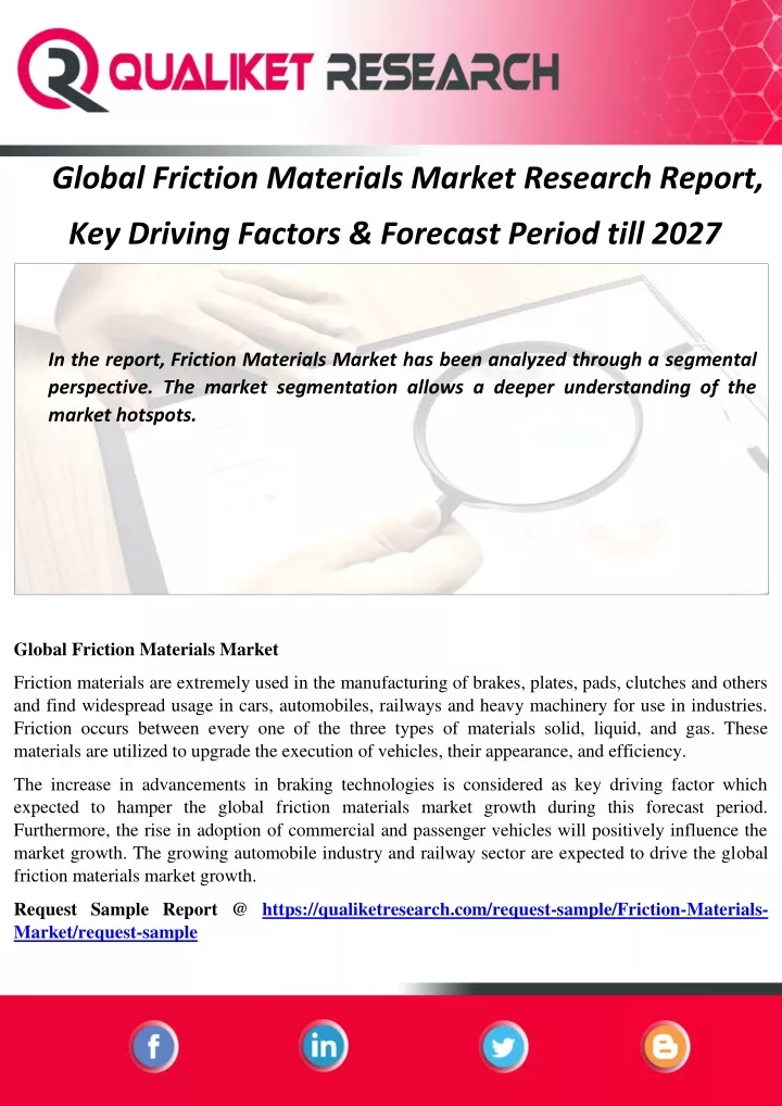 global friction materials market research report