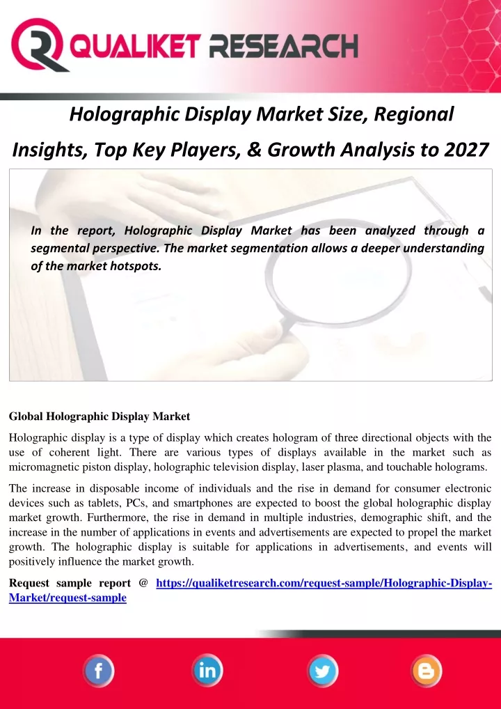 holographic display market size regional