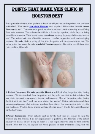 points that make vein clinic in points that make