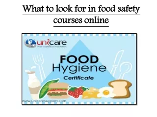 What to look for in food safety courses online