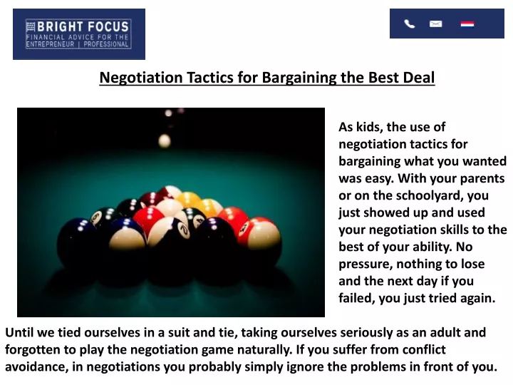 negotiation tactics for bargaining the best deal