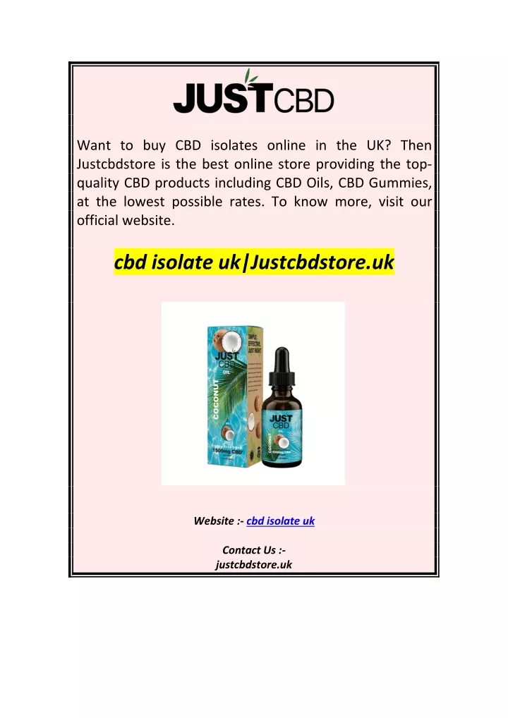 want to buy cbd isolates online in the uk then