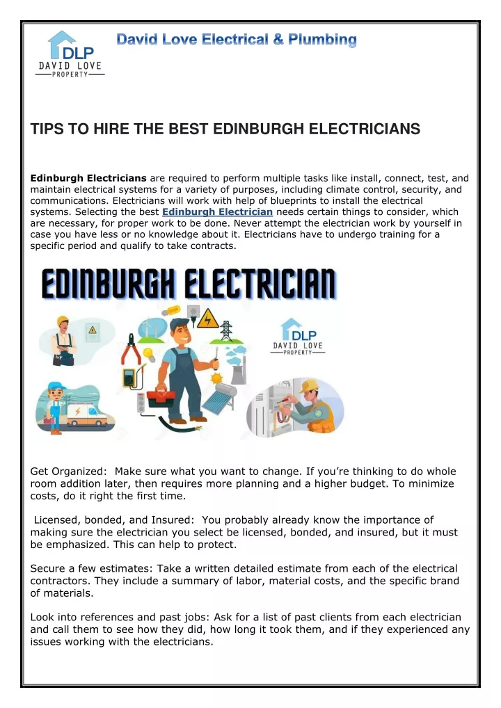tips to hire the best edinburgh electricians