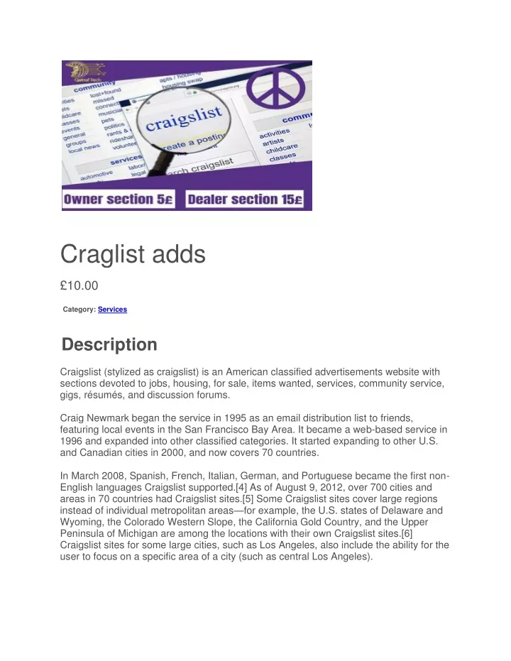 craglist adds