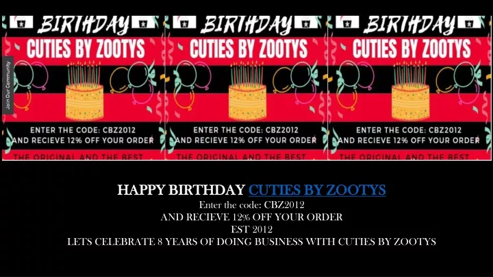 happy birthday cuties by zootys enter the code