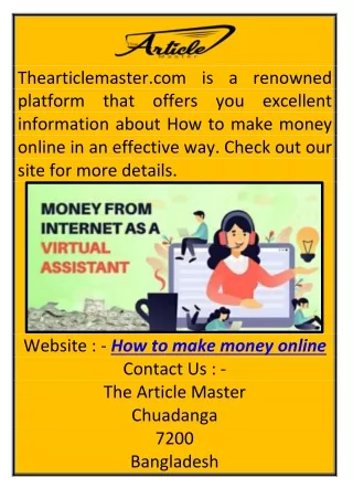 thearticlemaster com is a renowned platform that