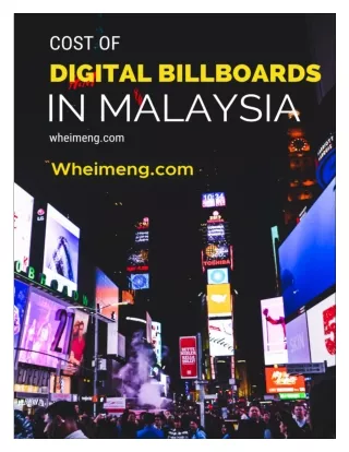 Check what Digital Billboard Cost in Malaysia is