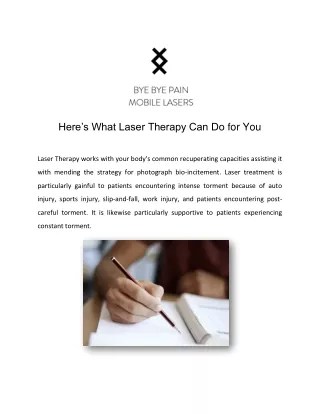 Here’s What Laser Therapy Can Do for You