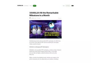 XANALIA Hit the Remarkable Milestone in a Month