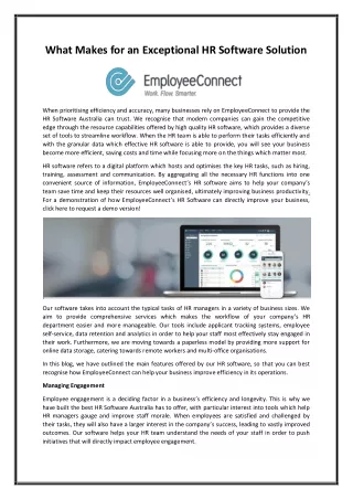 What Makes for an Exceptional HR Software Solution