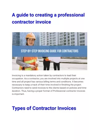 a guide to creating a professional contractor