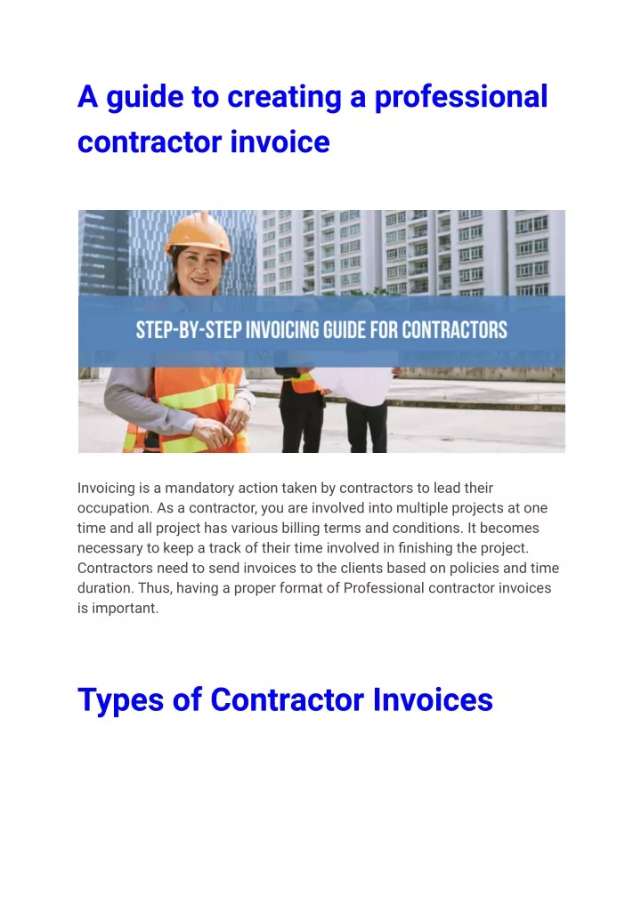 a guide to creating a professional contractor