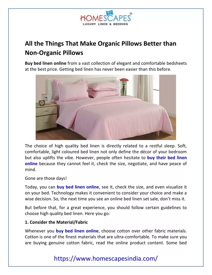 all the things that make organic pillows better