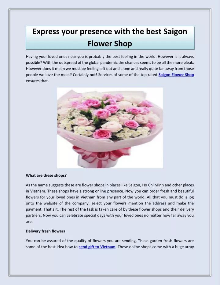 express your presence with the best saigon flower