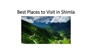 best places to visit in shimla