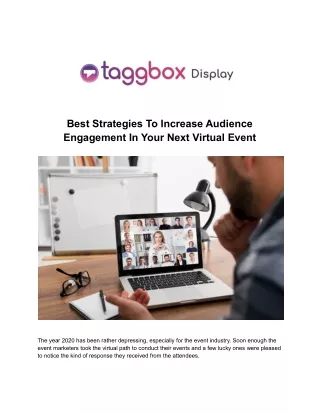 Best Strategies To Increase Audience Engagement In Your Next Virtual Event