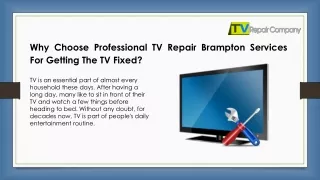 Why Choose Professional TV Repair Brampton Services For Getting The TV Fixed?