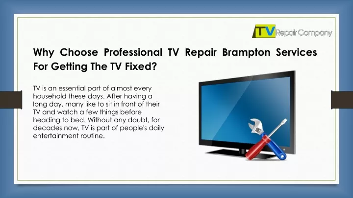 why choose professional tv repair brampton