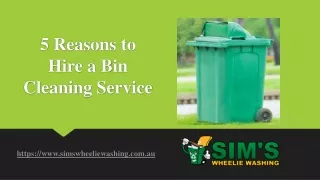 5 Reasons to Hire a Bin Cleaning Service