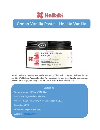 cheap vanilla paste heilala vanilla