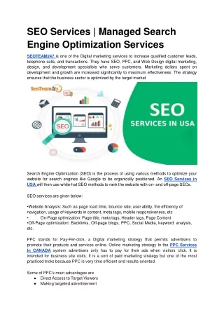 seo services managed search engine optimization