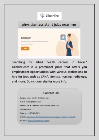 physician assistant jobs near me