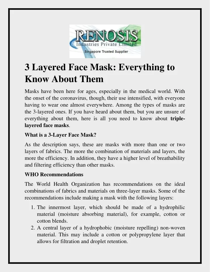 3 layered face mask everything to know about them