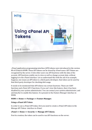 cpanel application programming interface
