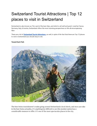 Switzerland Tourist Attractions _ Top 12 places to visit in Switzerland