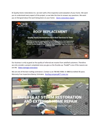 at quality home restorations inc we start with