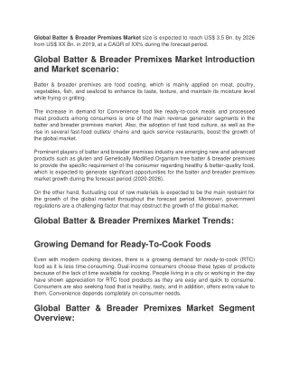 global batter breader premixes market size
