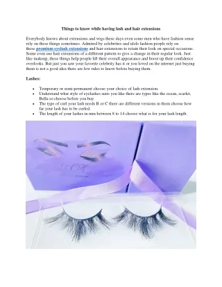Things to know while having lash and hair extensions