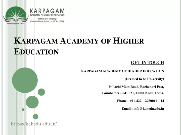 karpagam academy of higher education