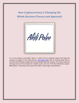 How Cryptocurrency Is Changing the Whole Business Process and Approach
