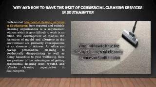 Why and how to have the best of commercial cleaning services in Southampton