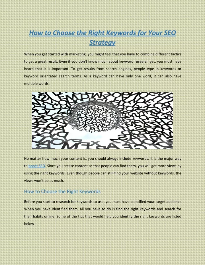 how to choose the right keywords for your