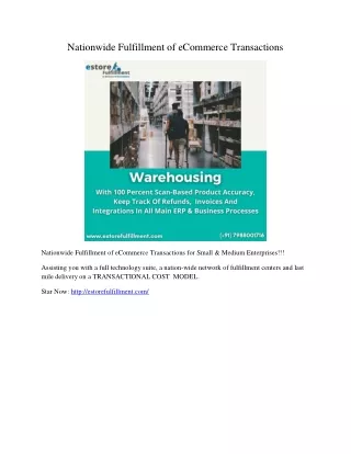 nationwide fulfillment of ecommerce transactions