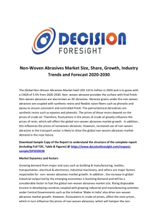 Non-Woven Abrasives Market 2030 Key Vendor Landscape By Regional Output Demand By Countries And Future Growth