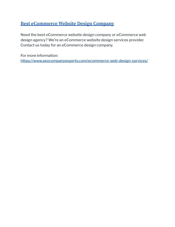 PPT - Best eCommerce Website Design Company PowerPoint Presentation ...