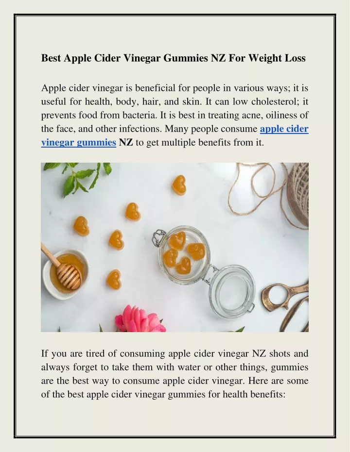 best apple cider vinegar gummies nz for weight