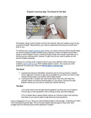 english learning app the good or the bad