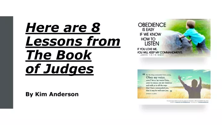 here are 8 lessons from the book of judges