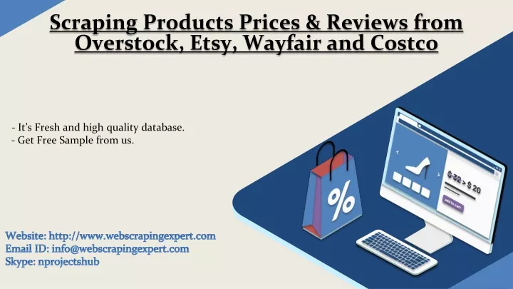 scraping products prices reviews from overstock etsy wayfair and costco