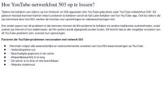 hoe youtube netwerkfout 503 op te lossen